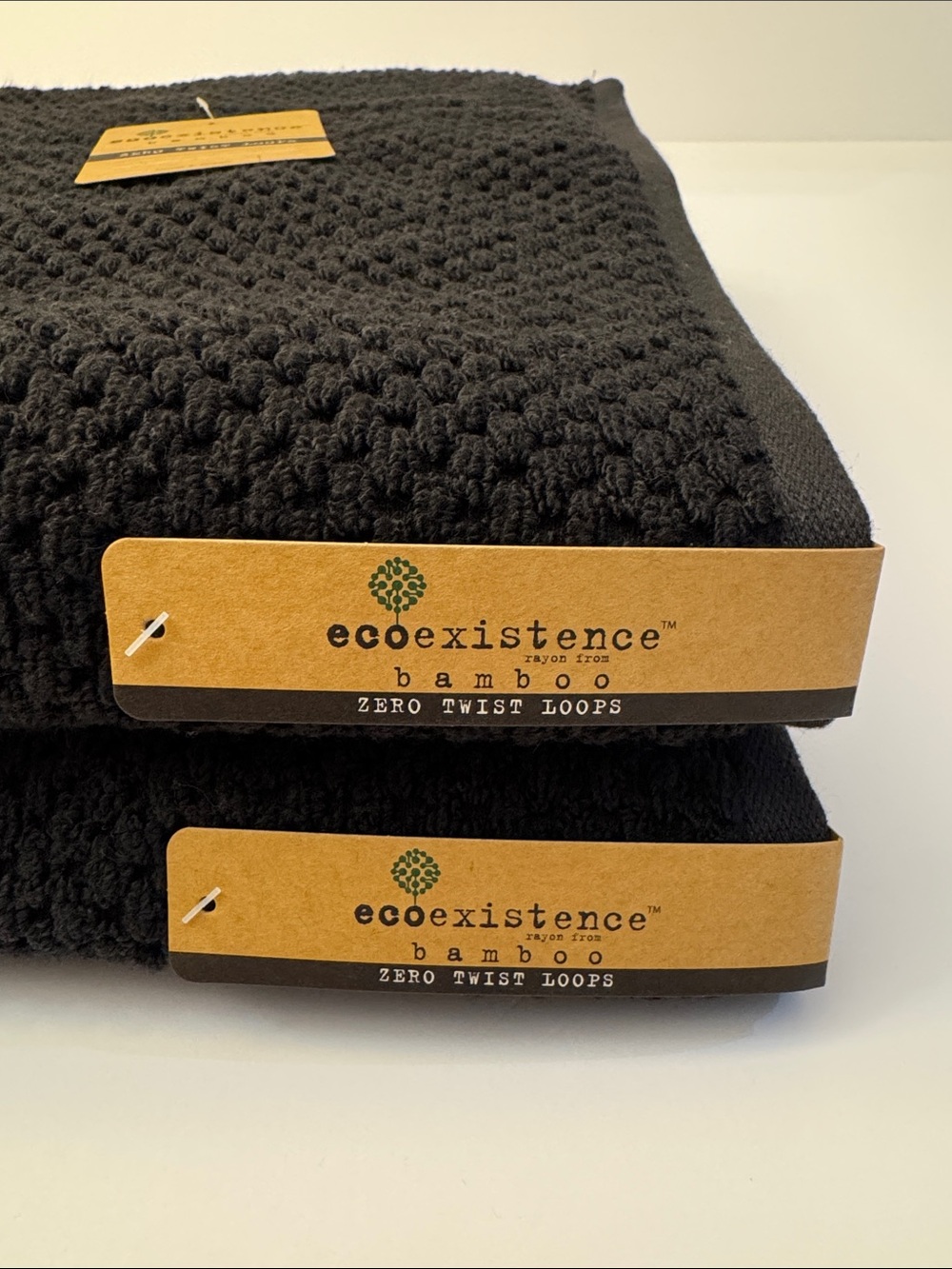 8pc ECOEXISTENCE Bamboo Zero Twist Loops Bath Towel Set - Caviar(Black) - Picture 8 of 11